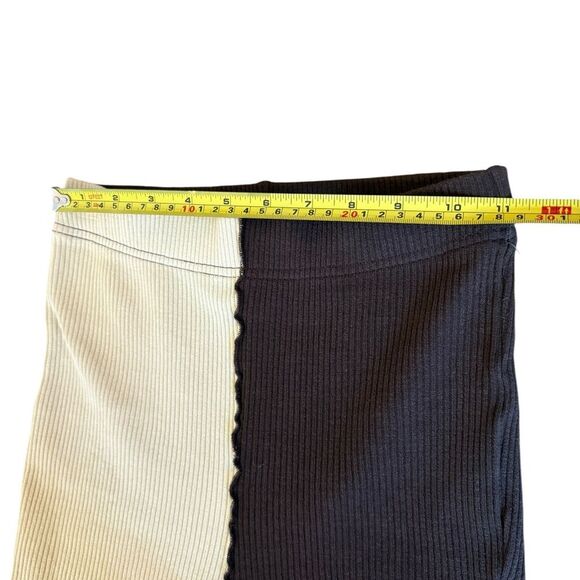 Topshop Patchwork Contrast Flared Pant Multicolored Neutral Ribbed Womens Size 4 - Picture 6 of 12